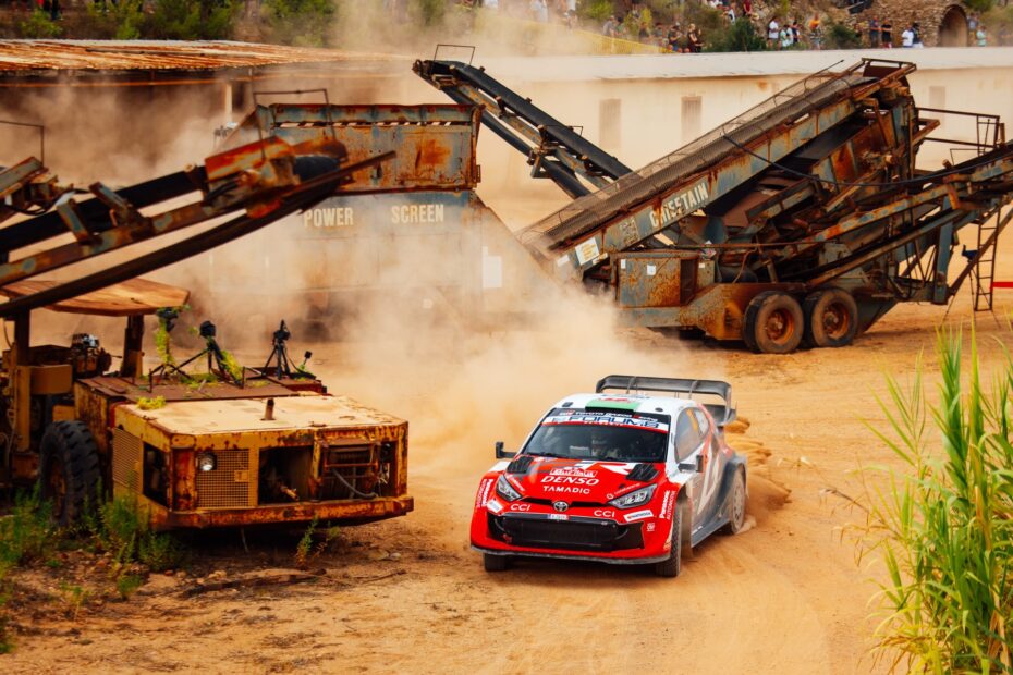 Elfyn Evans in the Toyota GR Yaris Rally1 at Rally Italia Sardegna 2026